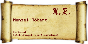 Menzel Róbert névjegykártya